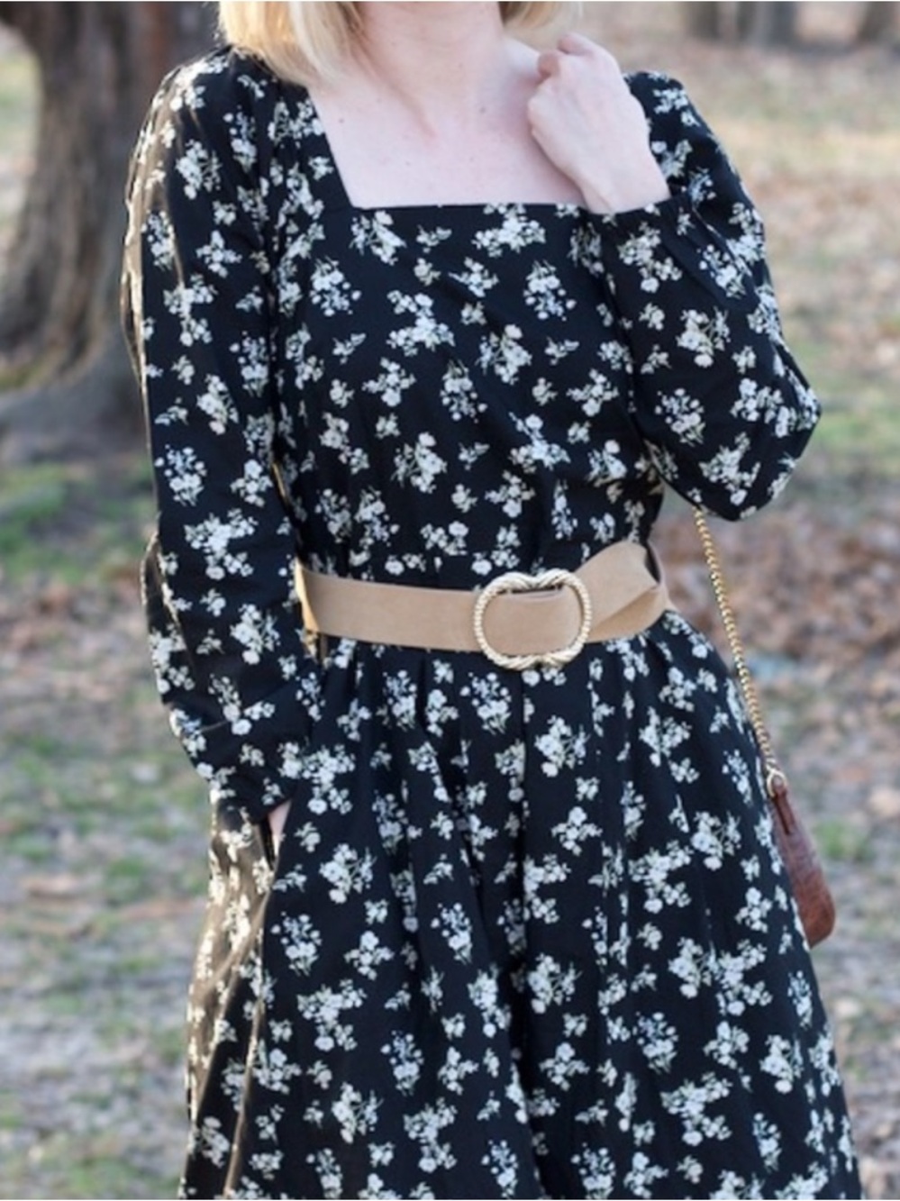 VETTA Square Neck Midi Dress Floral - Picture 10 of 11